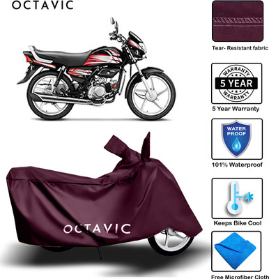 octavic Waterproof Two Wheeler Cover for Hero(HF Deluxe, Maroon)