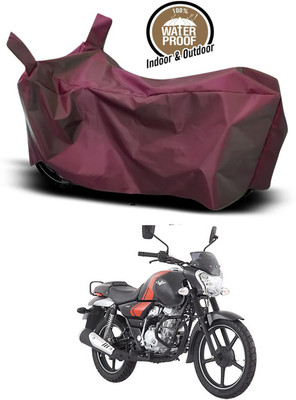 KEDIT Two Wheeler Cover for Bajaj(V12, Maroon)