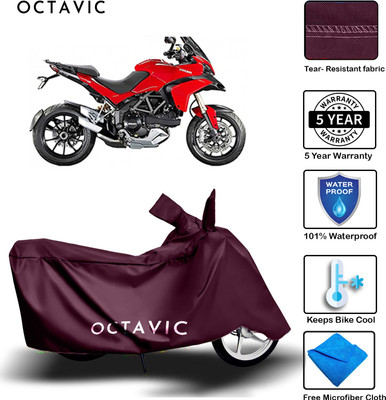 octavic Waterproof Two Wheeler Cover for Ducati(Multistrada, Maroon)