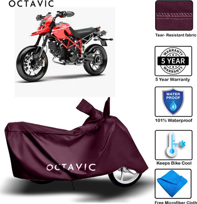 octavic Waterproof Two Wheeler Cover for Ducati(Hyperstrada, Maroon)