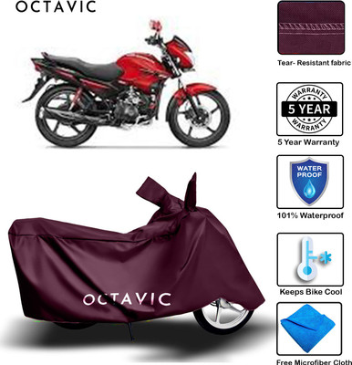 octavic Waterproof Two Wheeler Cover for Hero(Glamour FI, Maroon)