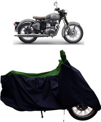 Tricway Two Wheeler Cover for Royal Enfield(Classic Gunmetal BS6, Green)