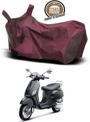 KEDIT Two Wheeler Cover for Vespa(Vespa VXL 125, Maroon)
