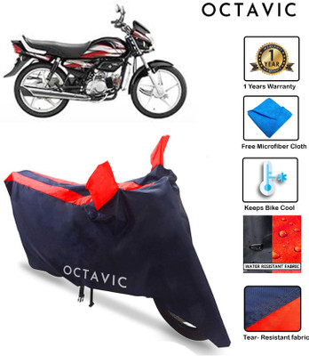 octavic Waterproof Two Wheeler Cover for Hero(HF, Red, Black)