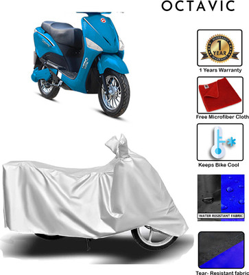 octavic Waterproof Two Wheeler Cover for Hero(Electric Optima, Silver)