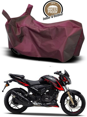 KEDIT Two Wheeler Cover for TVS(Apache RTR 200 4V, Maroon)