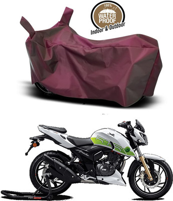 KEDIT Two Wheeler Cover for TVS(Apache RTR 200 Fi E100, Maroon)