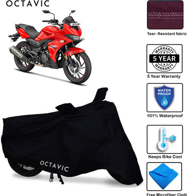 AUTOCAD Waterproof Two Wheeler Cover for Hero(Xtreme, Black)