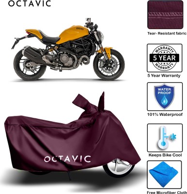 AUTOCAD Waterproof Two Wheeler Cover for Ducati(Monster 821, Maroon)