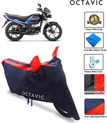 octavic Waterproof Two Wheeler Cover for Hero(Passion Plus, Red)