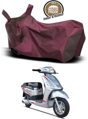 KEDIT Waterproof Two Wheeler Cover for Hero(Electric NYX e5 BS6, Maroon)