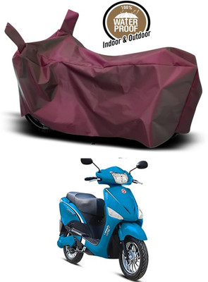 KEDIT Waterproof Two Wheeler Cover for Hero(Electric Optima, Maroon)
