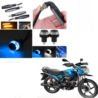 RawatZ Side LED Indicator Light for Hero Passion X Pro(Yellow, Blue)