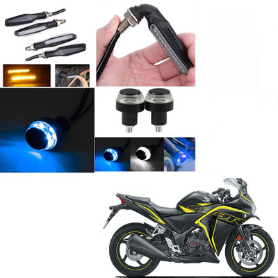 RawatZ Side LED Indicator Light for Honda CBR 250R(Yellow, Blue)