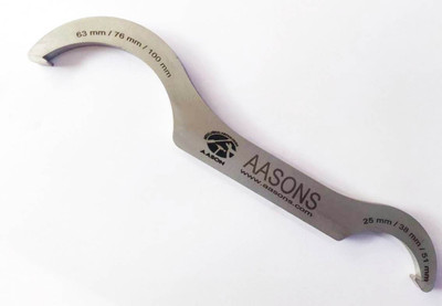 AASONS Stainless Steel Union C Spanner 25mm to 100mm AASONS SS304 Union C Spanner 25-100mm Double Sided Open End Wrench(Pack of 1)