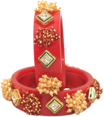 ALIGN Alloy Pearl Gold-plated Kada(Pack of 2)