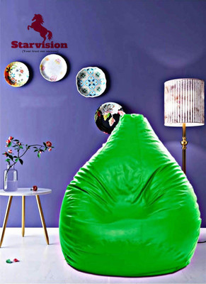 STARVISION XXL Tear Drop Bean Bag Cover  (Without Beans)(Green)