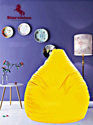 STARVISION XXL Tear Drop Bean Bag Cover  (Without Beans)(Yellow)