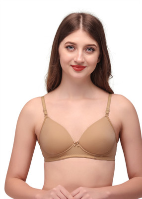 shgloble Women's Everyday Lightly Padded T-Shirt Bra. Women Push-up Heavily Padded Bra(Beige)