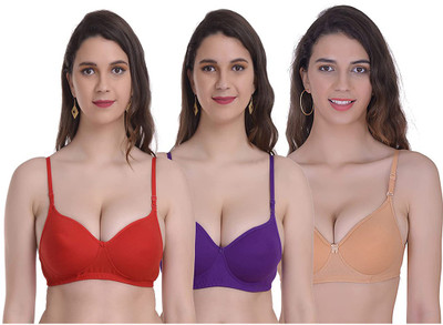 Muhib Women Push-up Lightly Padded Bra(Multicolor)