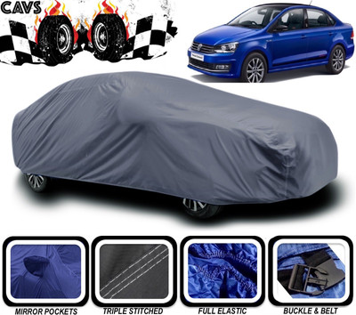 CAVS Car Cover For Volkswagen Vento (With Mirror Pockets)(Grey)