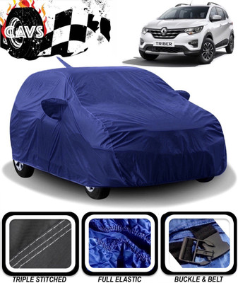 CAVS Car Cover For Renault Triber RXL (With Mirror Pockets)(Blue)