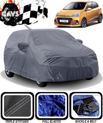 CAVS Car Cover For Hyundai Grand i10 (With Mirror Pockets)(Grey)
