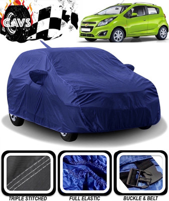 CAVS Car Cover For Chevrolet Beat (With Mirror Pockets)(Blue)