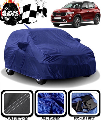 CAVS Car Cover For Kia Sonet (With Mirror Pockets)(Blue)