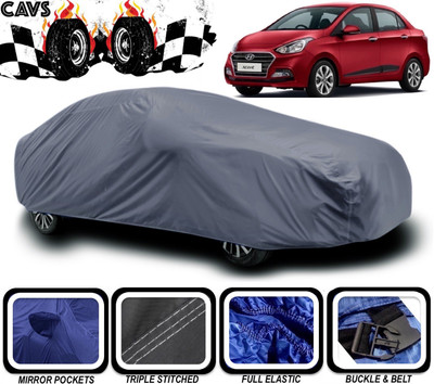 CAVS Car Cover For Hyundai Xcent (With Mirror Pockets)(Grey)