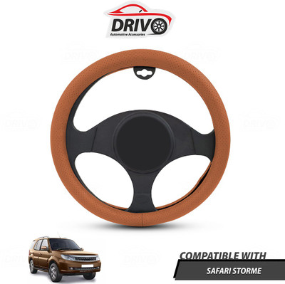 Drivo Steering Cover For Tata Safari Storme(Tan, Leatherite)