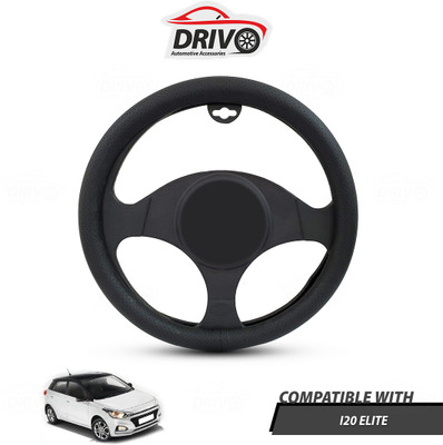 Drivo Steering Cover For Hyundai Elite i20(Black, Leatherite)
