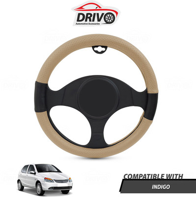 Drivo Steering Cover For Tata Indigo(Beige, Black, Leatherite)