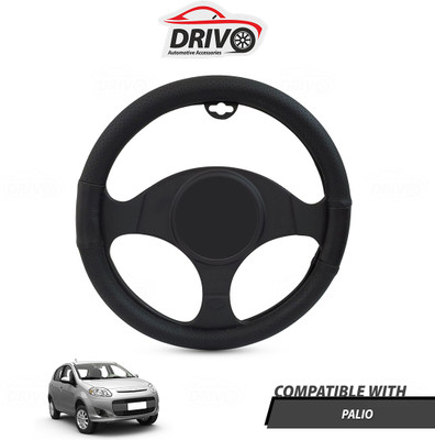 Drivo Steering Cover For Fiat Palio(Black, Leatherite)
