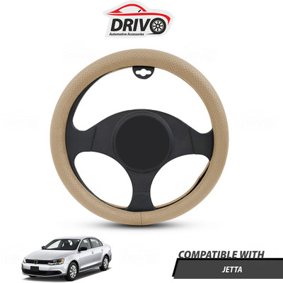 Drivo Steering Cover For Volkswagen Jetta(Beige, Leatherite)