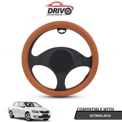 Drivo Steering Cover For Skoda Octavia(Tan, Leatherite)