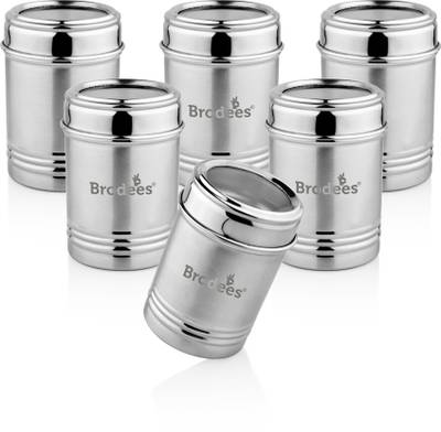 BRODEES Stainless Steel Top See Thru Spice Container | Spice Box | Masala Box / Dabba  - 300 ml Steel Utility Container
