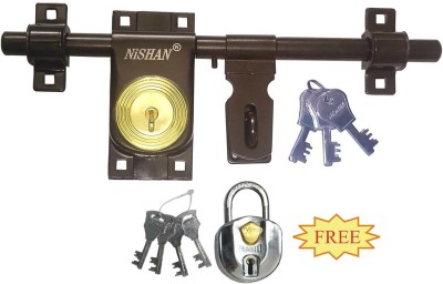 Nishan Iron Glossy Door levers(Brown)