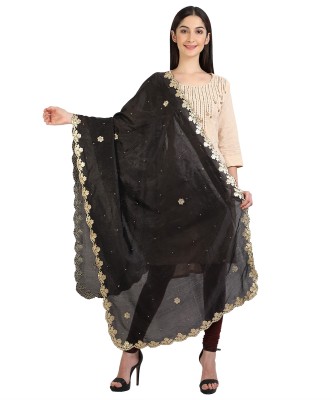 A F FAISHAN Silk Blend Embroidered Women Dupatta