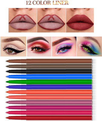 SEUNG Waterproof,Smudge Proof Multicolor Eyeliner Waterproof Eyeshadow Lip Pen 12 g(MULTI-COLOR)