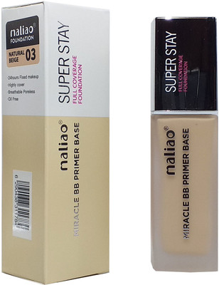 maliao Super Stay Miracle BB Primer Base Full Coverage Foundation Natural Beige Foundation(Natural Beige, 30 ml)