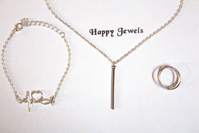 happy jewels Alloy Silver Gold Jewellery Set(Pack of 1)