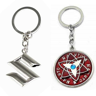 JAINSON MARTIN Combo Of Car Metal Logo And Naruto Spinning Keychain Key Chain