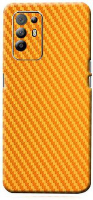 BUGGU Golden Carbon Fibre Mobile Back Skin Guard, Golden Carbon Fibre, Oppo Reno 5Z 5G Mobile Skin(Golden Carbon Fibre Skin With High Matte Finish.)