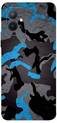 BugguSkin Vivo T1 5G, vivo t1 5g Mobile Skin(Ultra Super Camouflage Military Blue Skin With High Matte Finish.)
