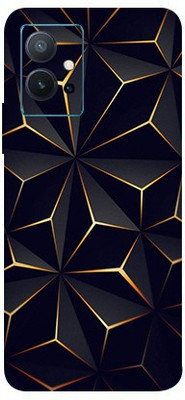 TJ CREATION Vivo T1 5g Mobile Skin(Ultra Super Black Abstract Shape Skin With High Matte Finish.)