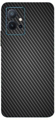 TJ CREATION Vivo T1 5g Mobile Skin(Ultra Super Black Carbon Fiber Skin With High Matte Finish.)