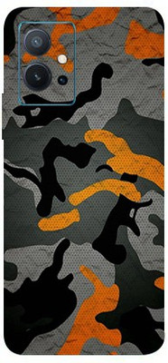 BUGGU VIVO T1 5G Mobile Skin(Camouflage Military Orange Skin With High Matte Finish.)