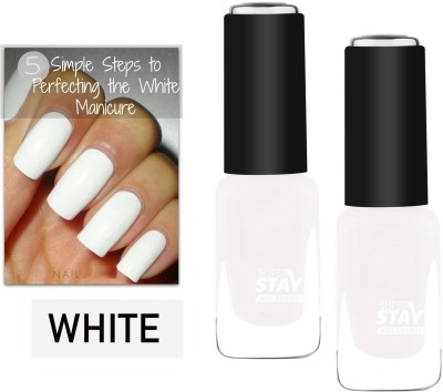 REIMICHI New Super Stay Matte Quick-dry Formula Smooth & Perfect White Nail Polish, WHITE(Pack of 2)