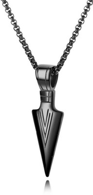 vien Gothic Punk Pendant Necklace Viking Spearhead Unisex Pendant Necklace Titanium Stainless Steel Locket